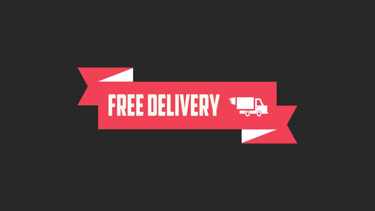 free delivery word animation motion graphic video with Alpha Channel transparent background use for website banner coupon sale promotion advertising marketing 4K Footage