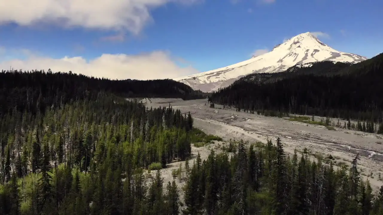 Aerial Drone Shot of Mt Hood Oregon Wilderness