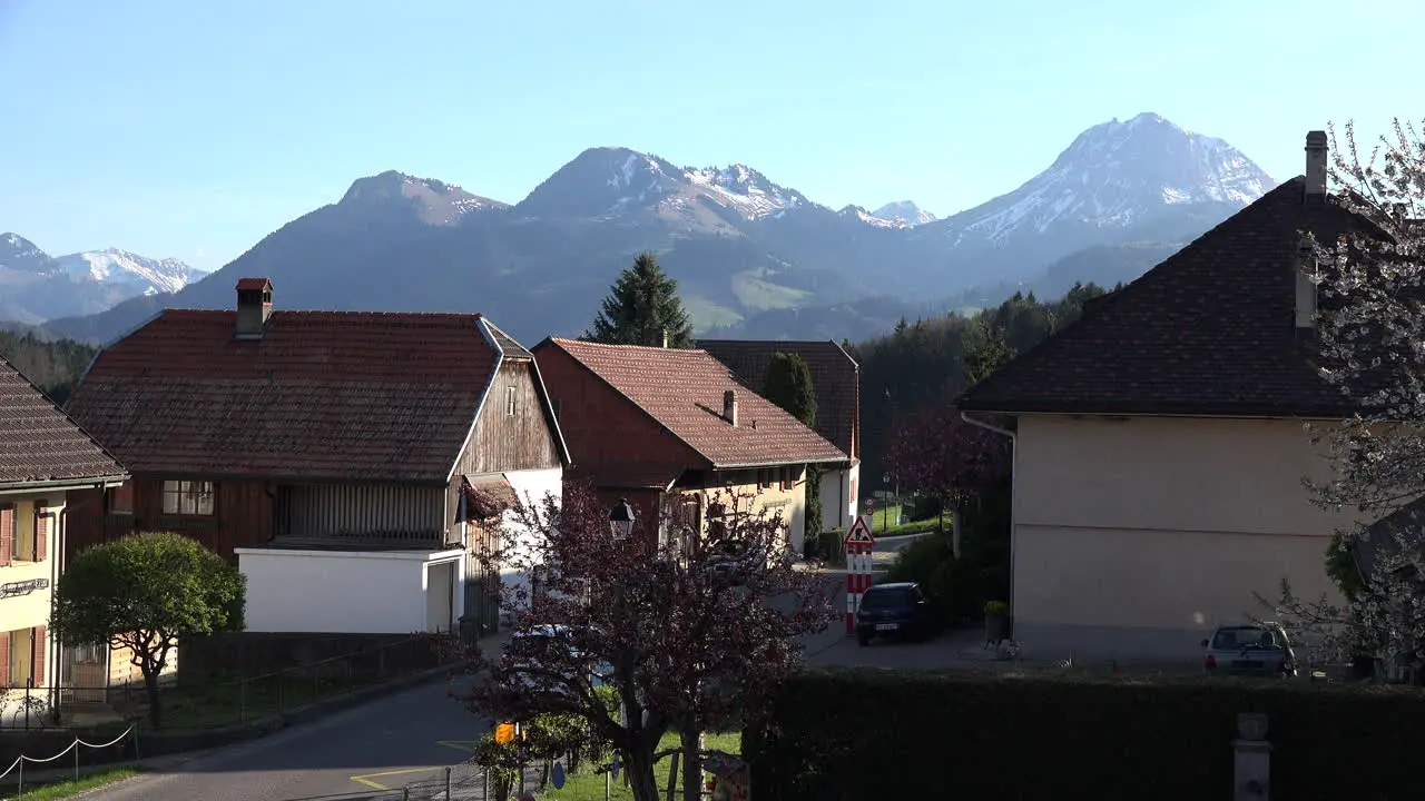 Switzerland Town Scene With Houses