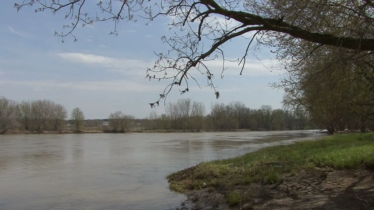 Illinois river with high water