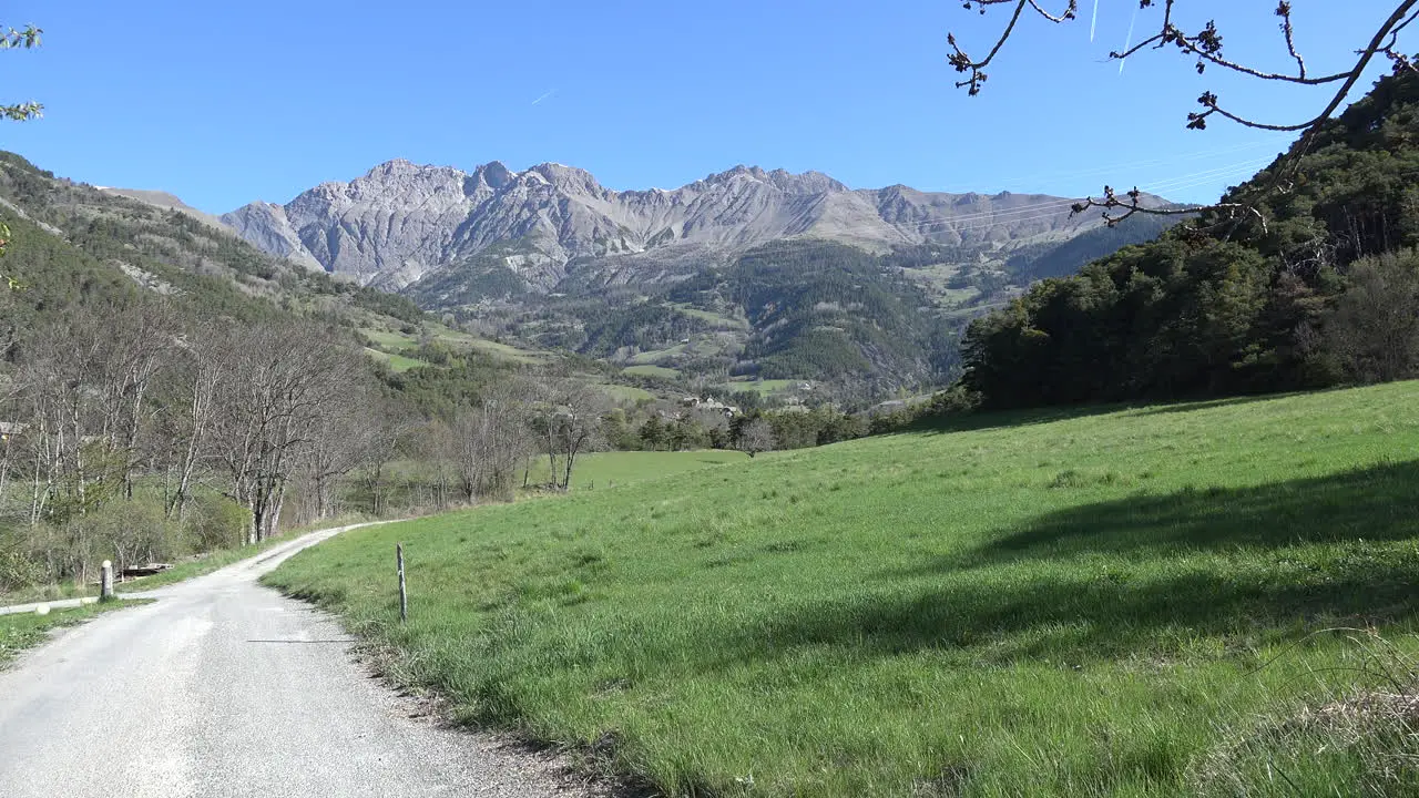 France Road Leads Toward Alpine Hamlet Near Barcelonette