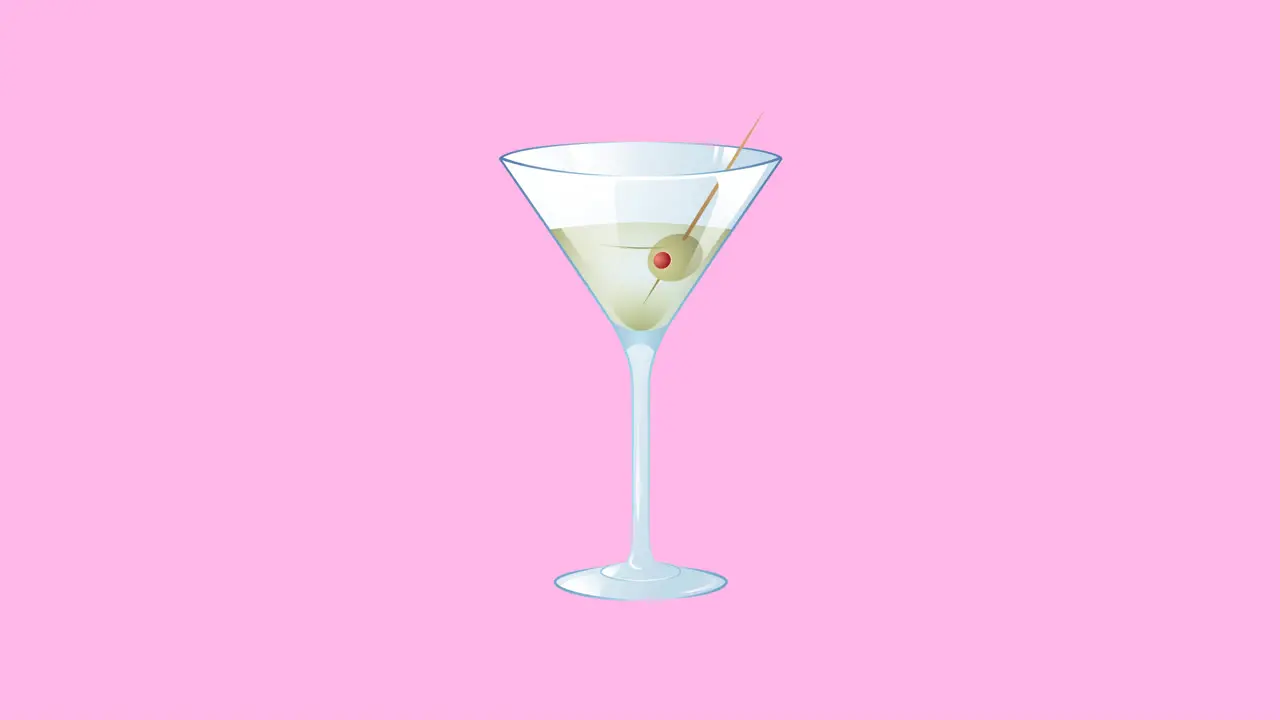 Animation of dirty maritni drink over pink background