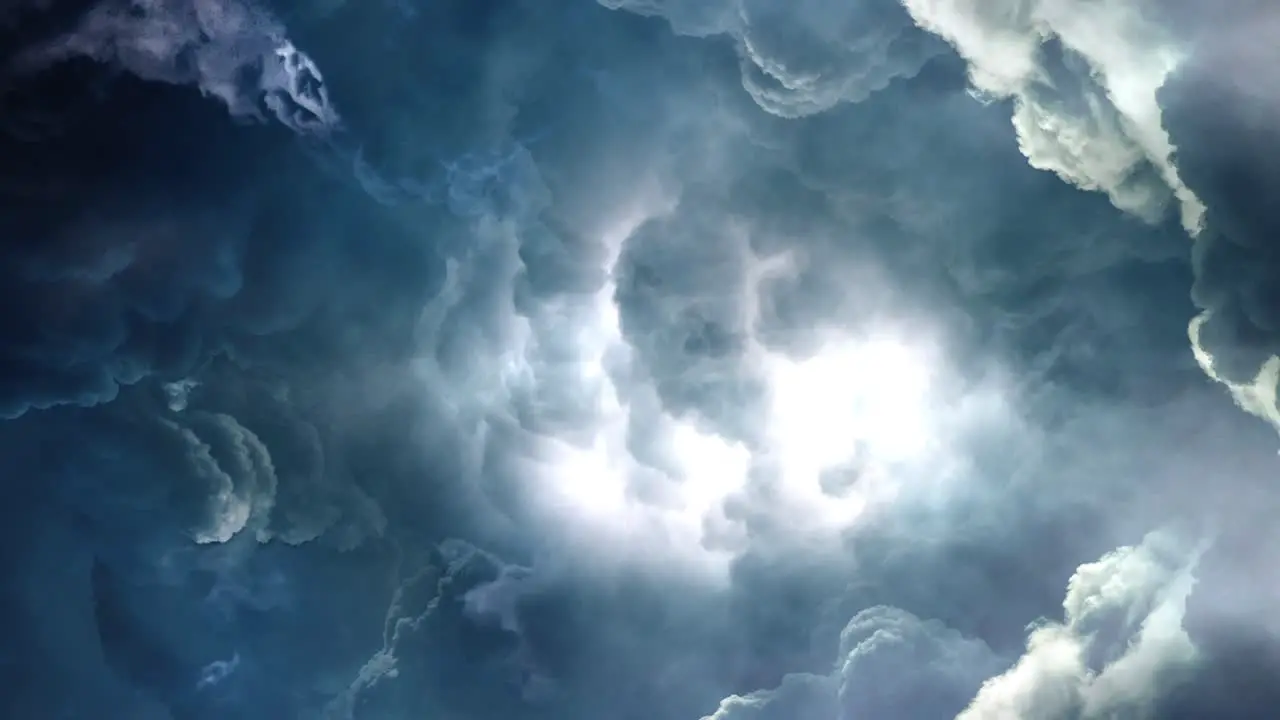 thunderstorm inside the cumulonimbus clouds in the sky