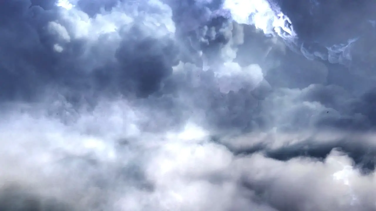 thunderstorm lightning flash in dark clouds