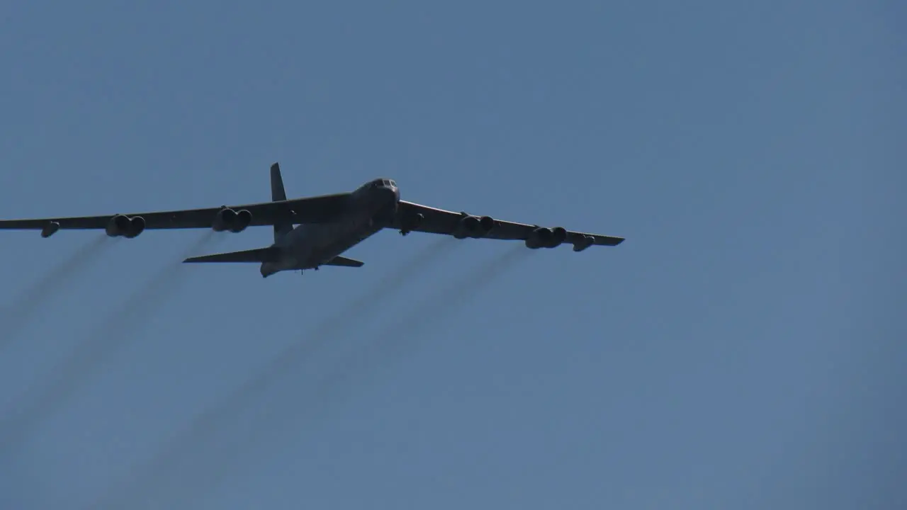 B bomber low flyover at war