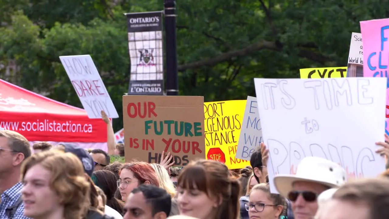 Global Climate Change March Crowd with posters