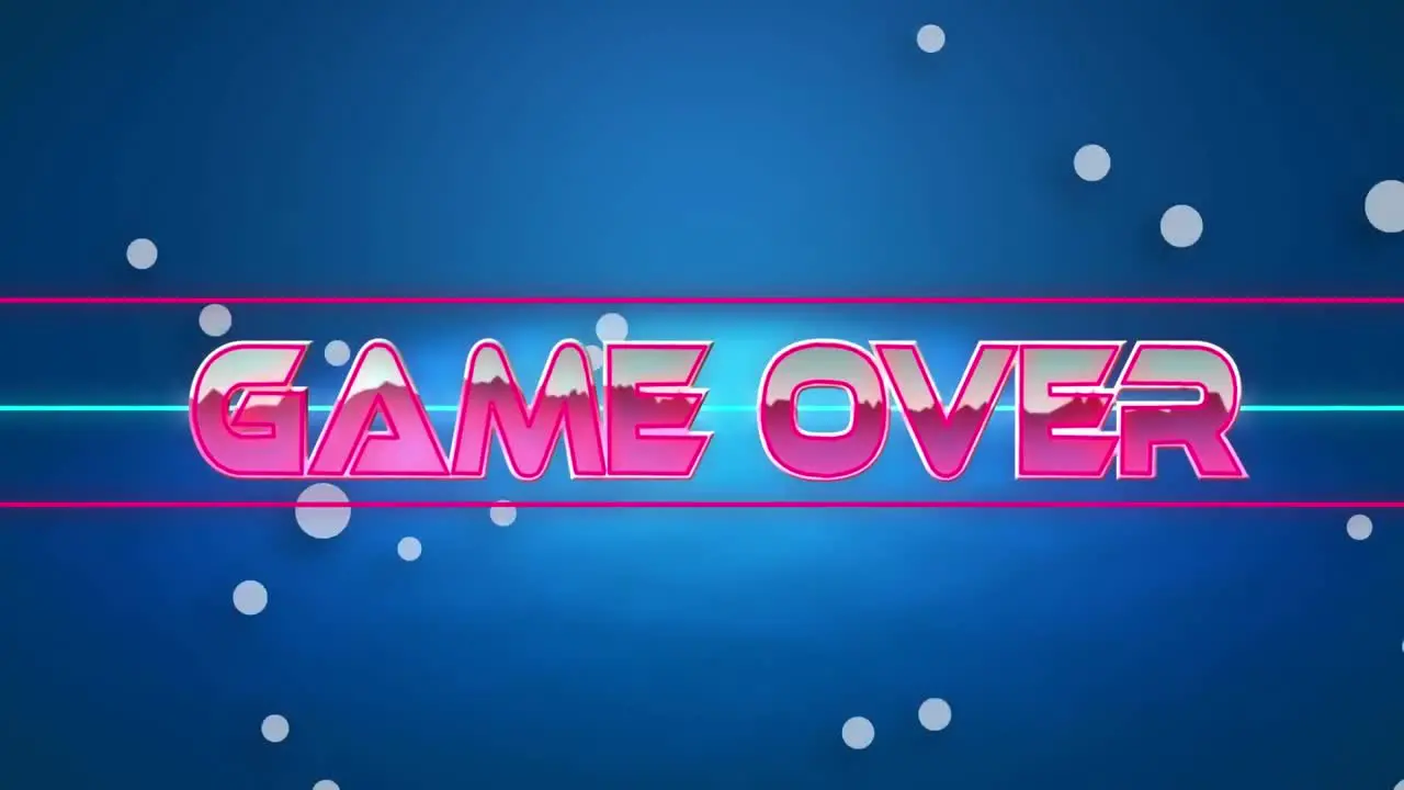 Animation of high score text over light spots on blue background