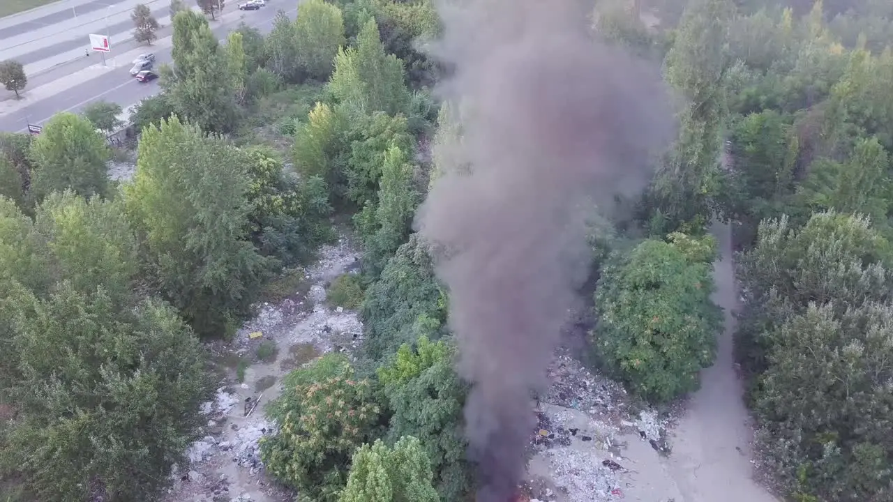 Burning of garbages in the outskirts somewhere in Romania