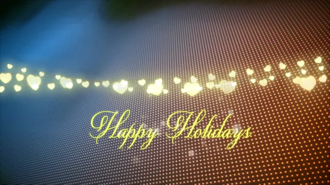 Animation of happy holidays text over orange background