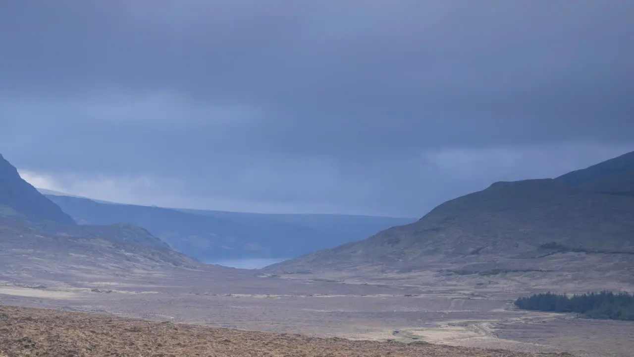 Time Lapse of Mist Rolling over Hills in county Donegal in Ireland