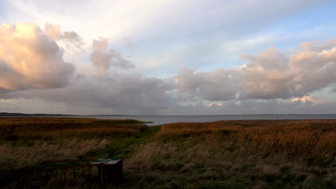 lost place in nature with moving clouds over landscape