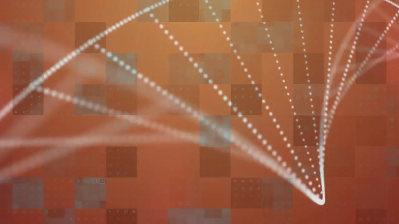 Animation of dna strand and data processing over orange background