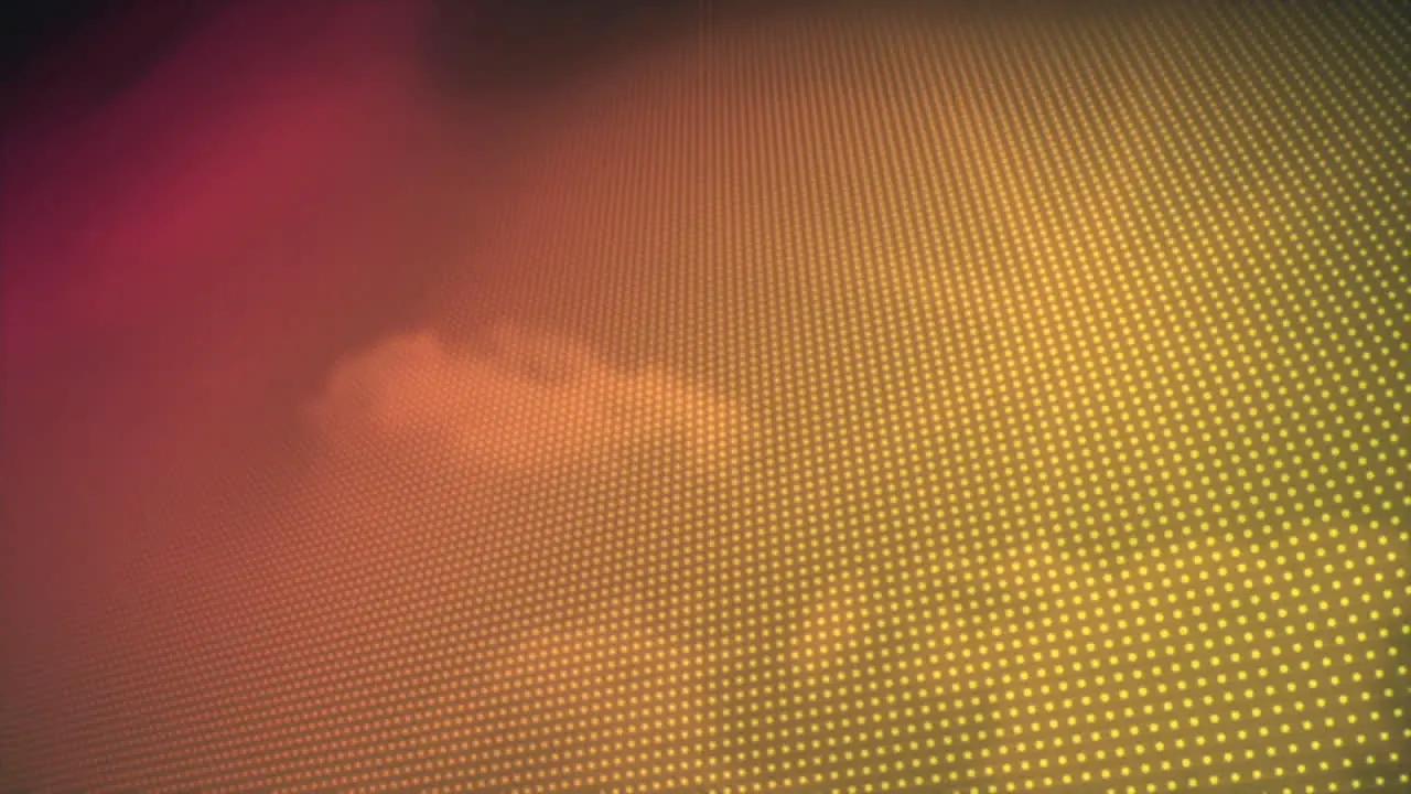 Animation of yellow to orange rows of spots over clouds in background