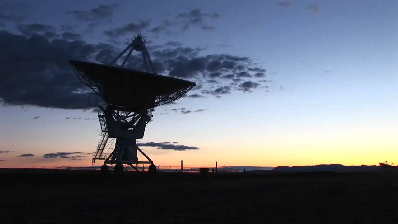 Medium Shot Of An Array At The National Radio Astronomy Observatory In New Mexico 1