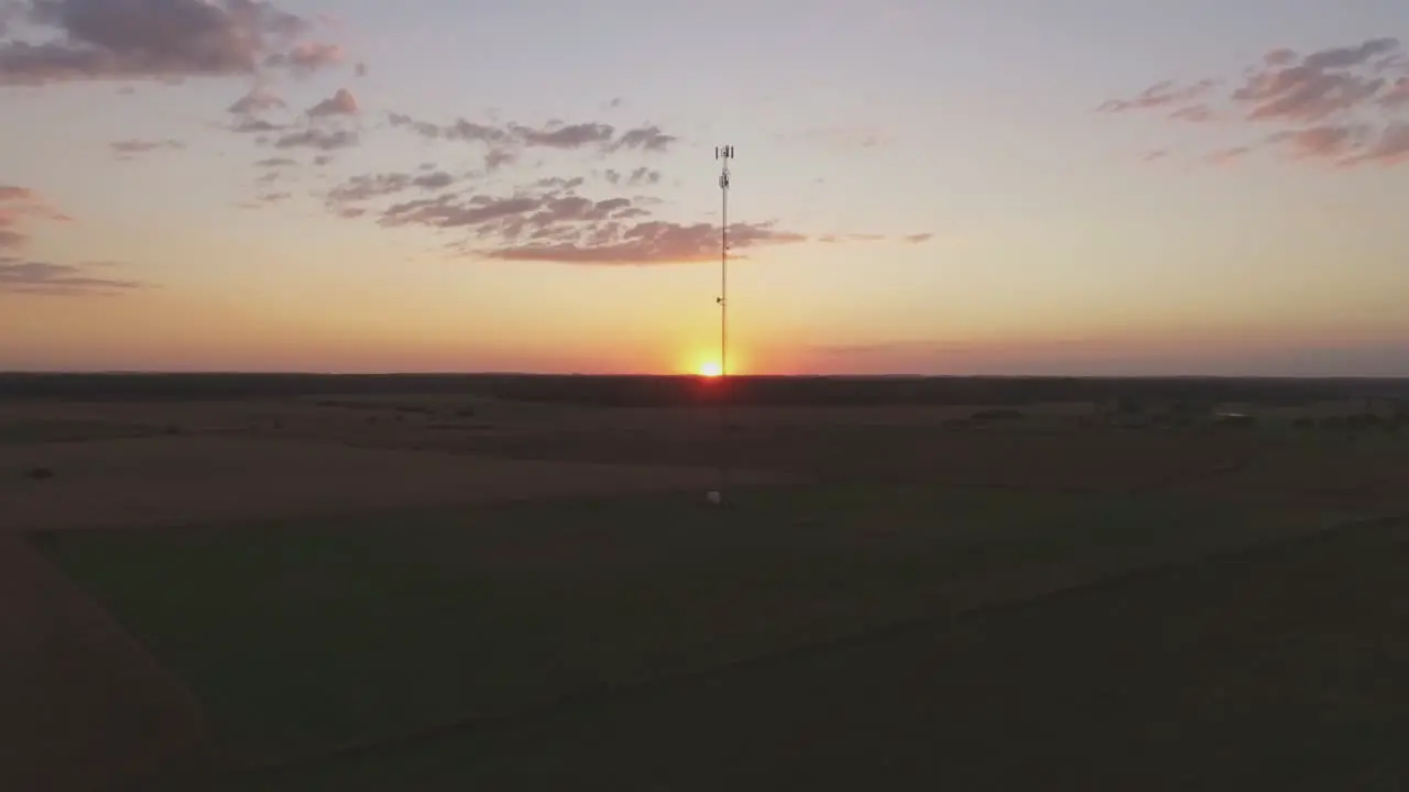 Telecommunication Tower Mast At Sunset-2