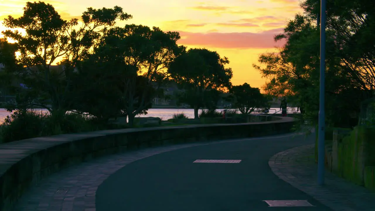 Empty Path In The Park At Sunset During Spread Of COVID-19 Pandemic In Sydney Australia