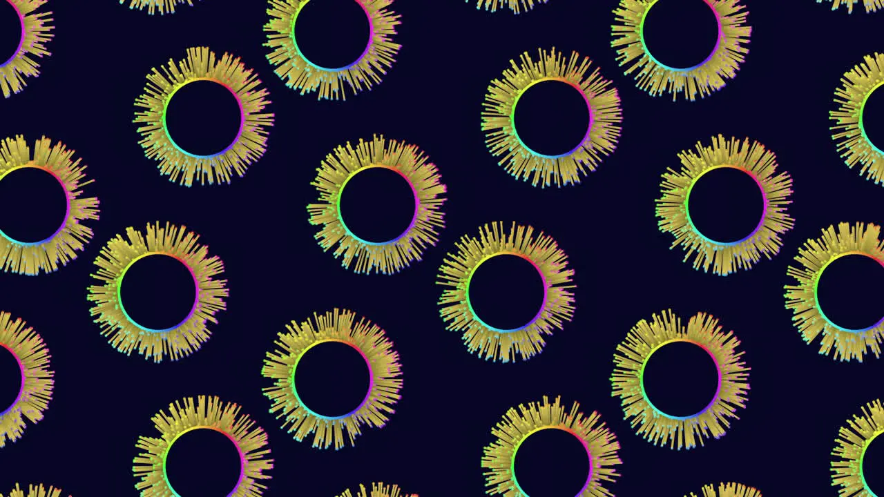 Vibrant colorful circle pattern on black background