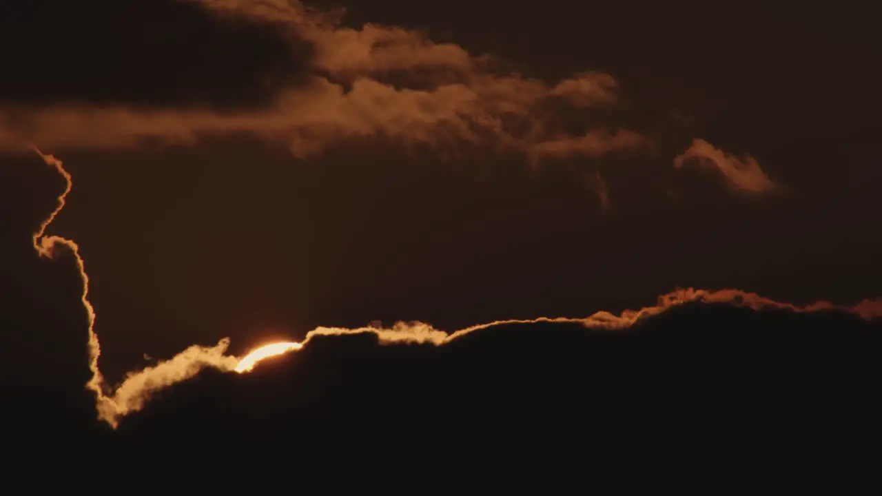 Time lapse of a beautiful sunset with clouds static wide shot