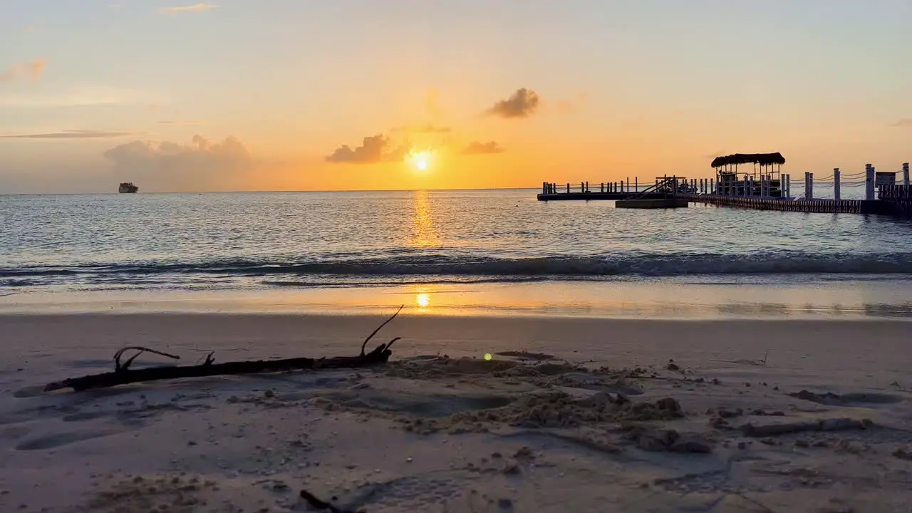 Panoramic view of sunset slow motion