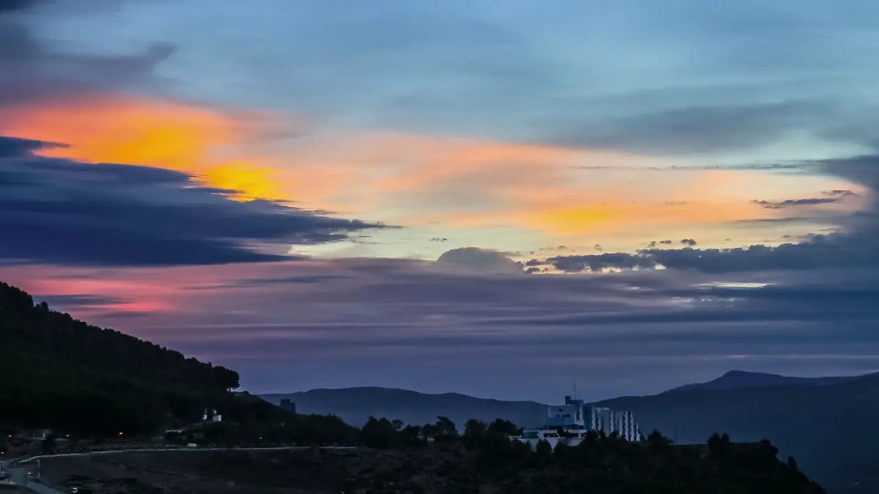 Timelapse Of Orange Sunset Cloudscapes In Morocco