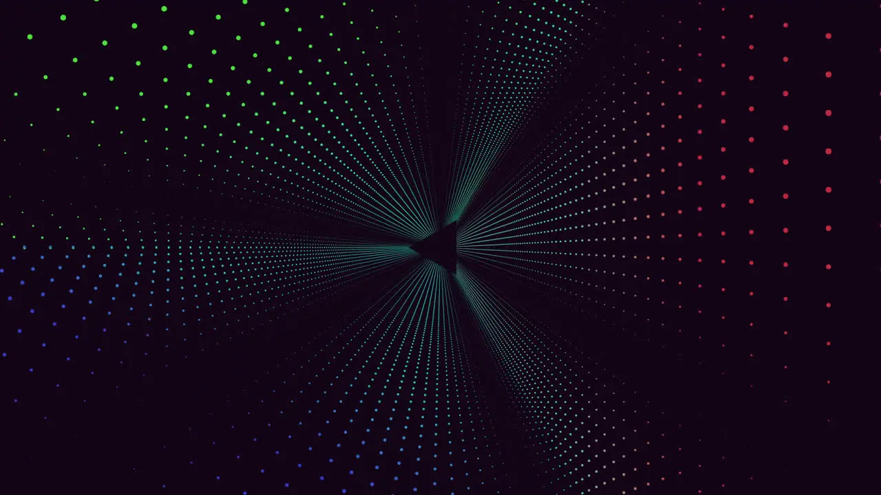 Circle of colorful dots on black background