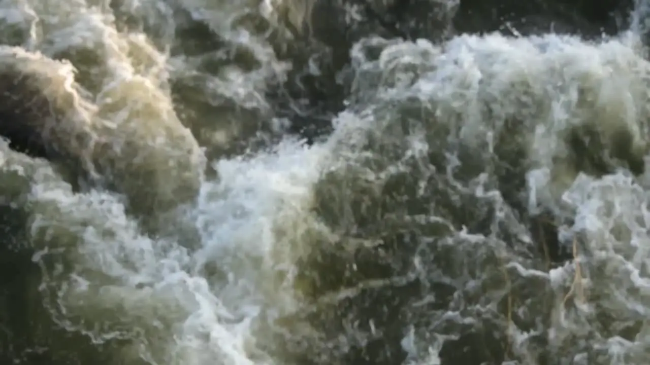 Water floods after effects gushing closeup