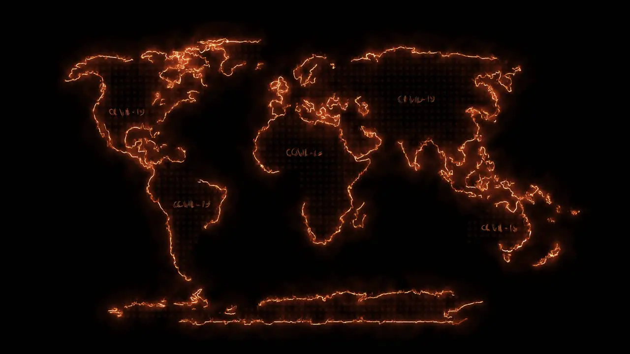 Earth map in burning flames