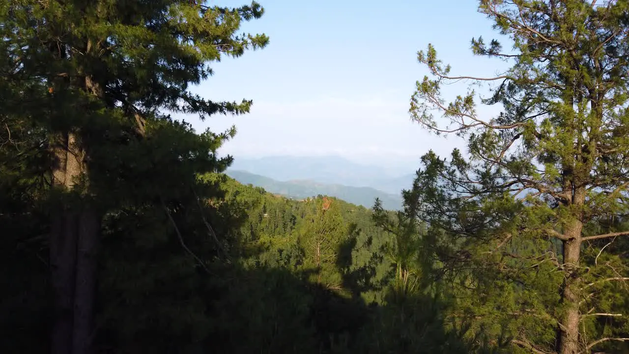 Still shot of the snowy peaks in the distance