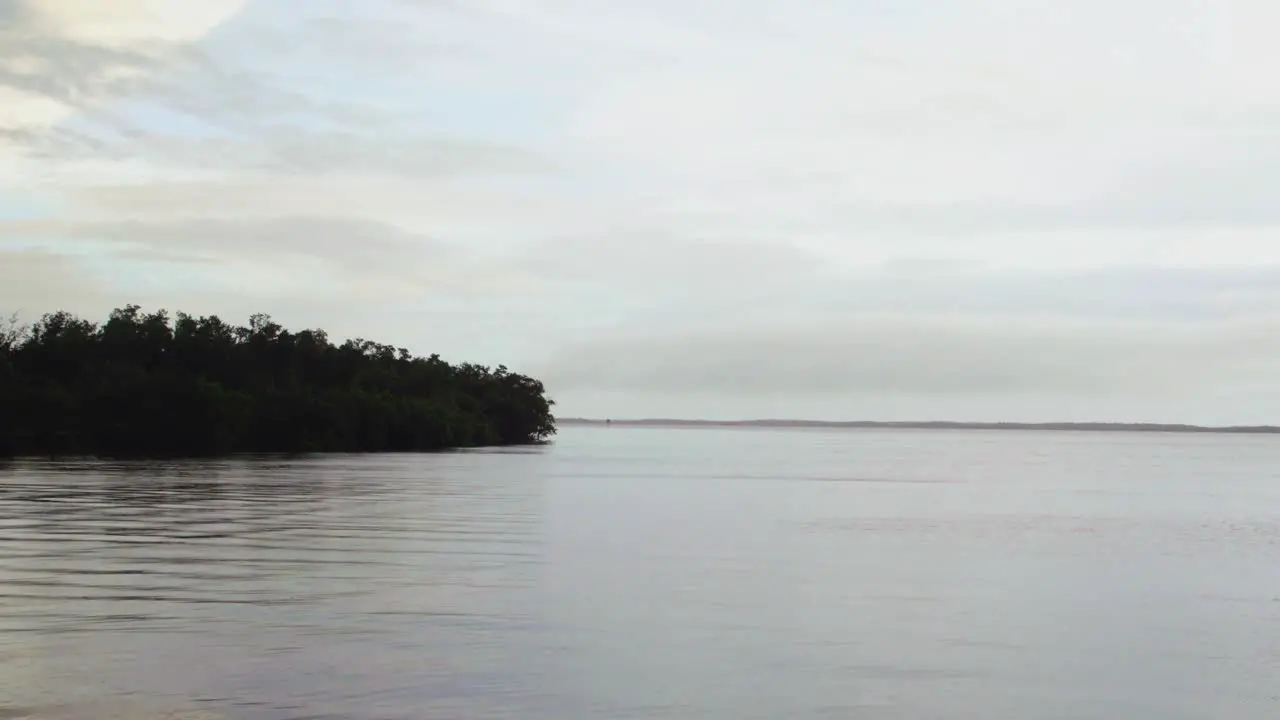 Cloudy Everglades Mangroves Grey Somber Ocean Morning Tripod Shot at Gulf of Mexico