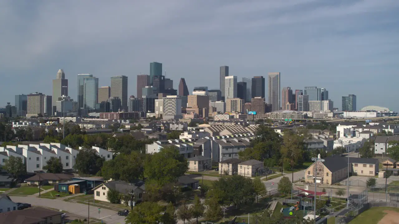 Drone view of downtown Houston Texas