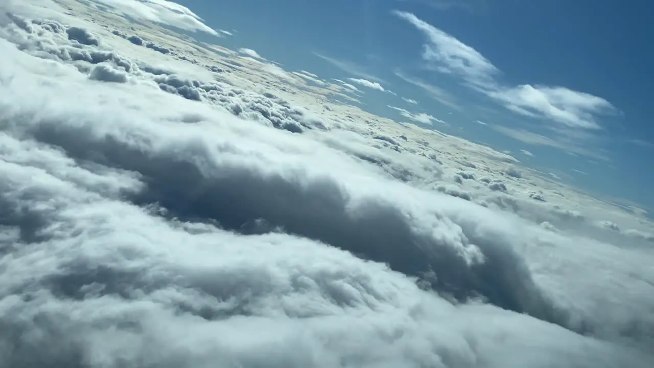 Overflying cluods left turn with blue sky