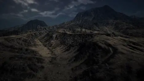 Storm Dark Clouds over Volcanic Valley