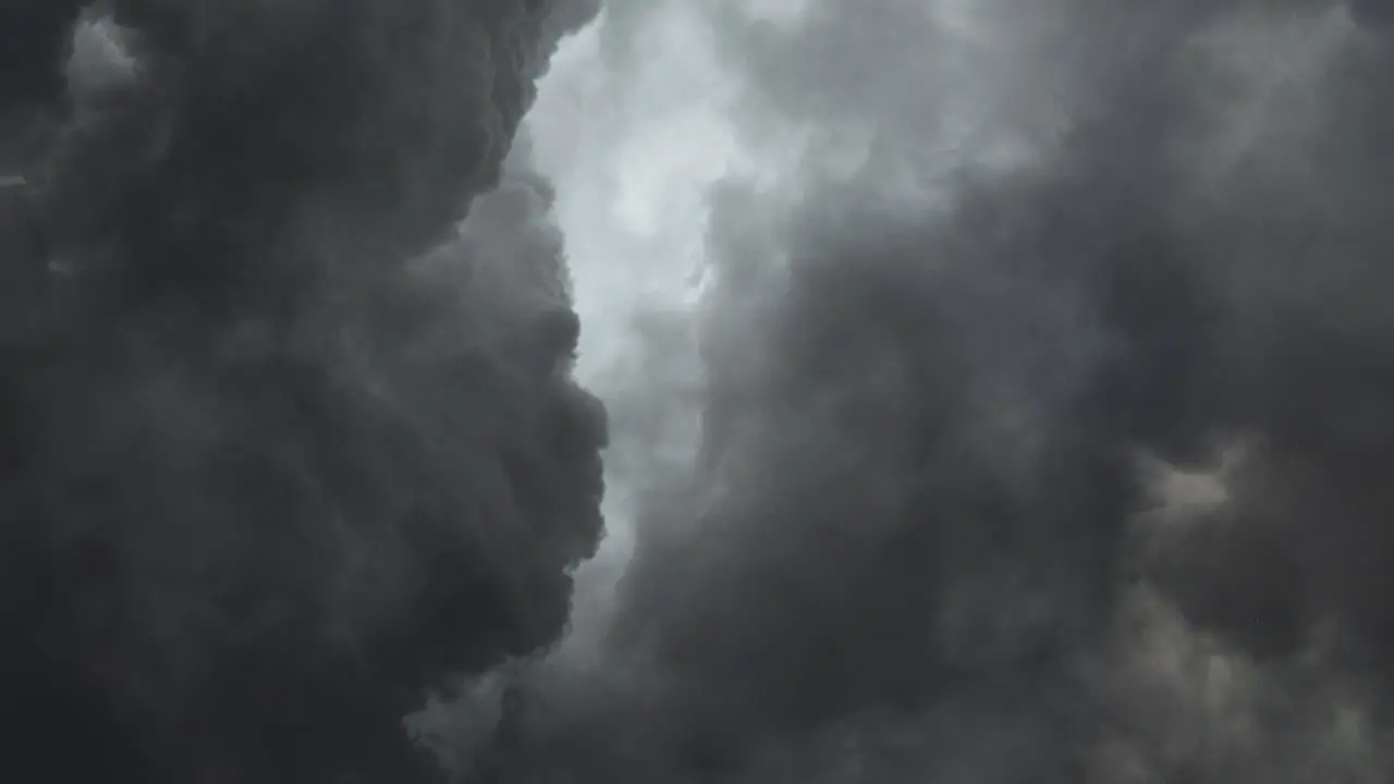 Lightning Thunderstorm on the dark gray sky