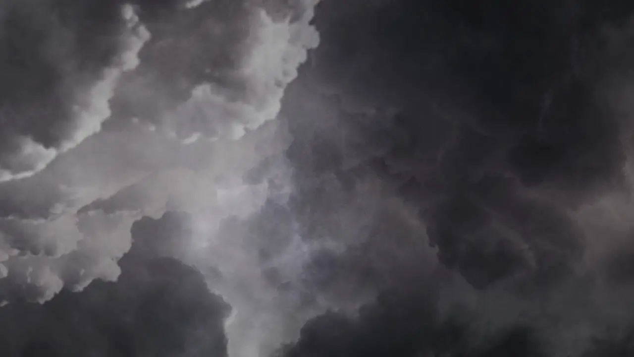 4k thunderstorm in the dark cumulonimbus clouds at dusk