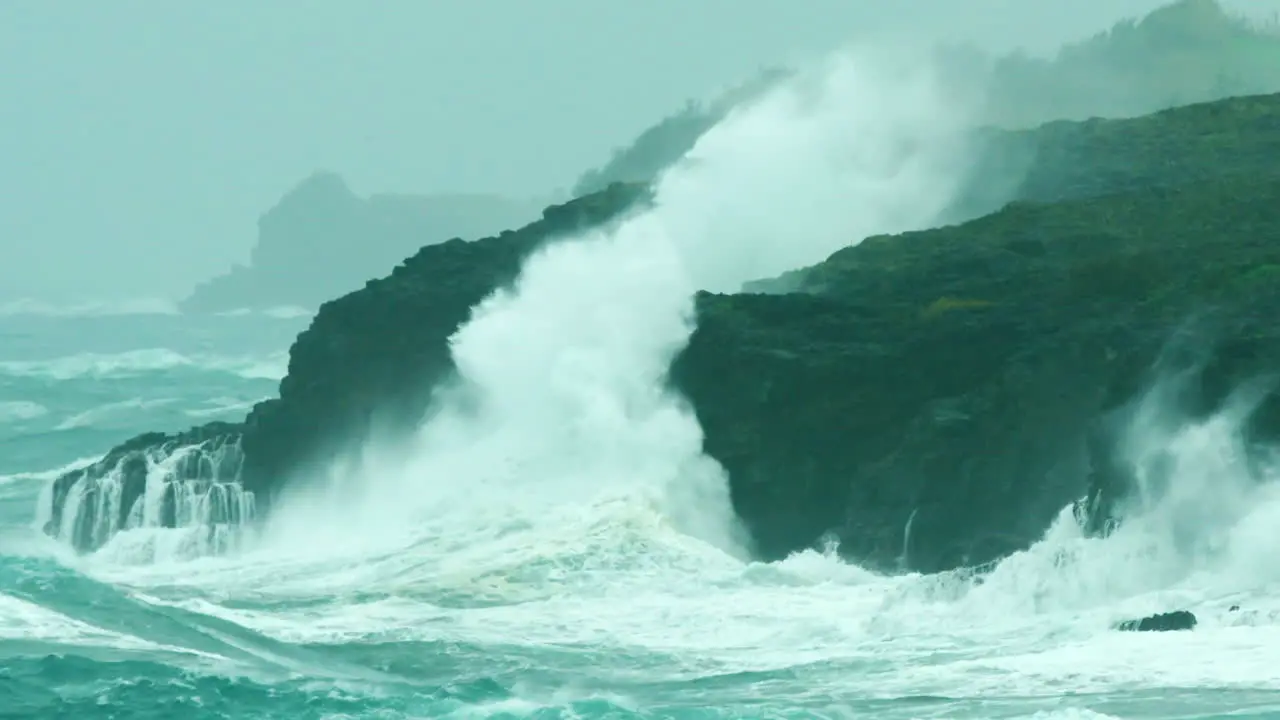 Stunning stormy footage of an Azorean coastline being pounded by the ocean