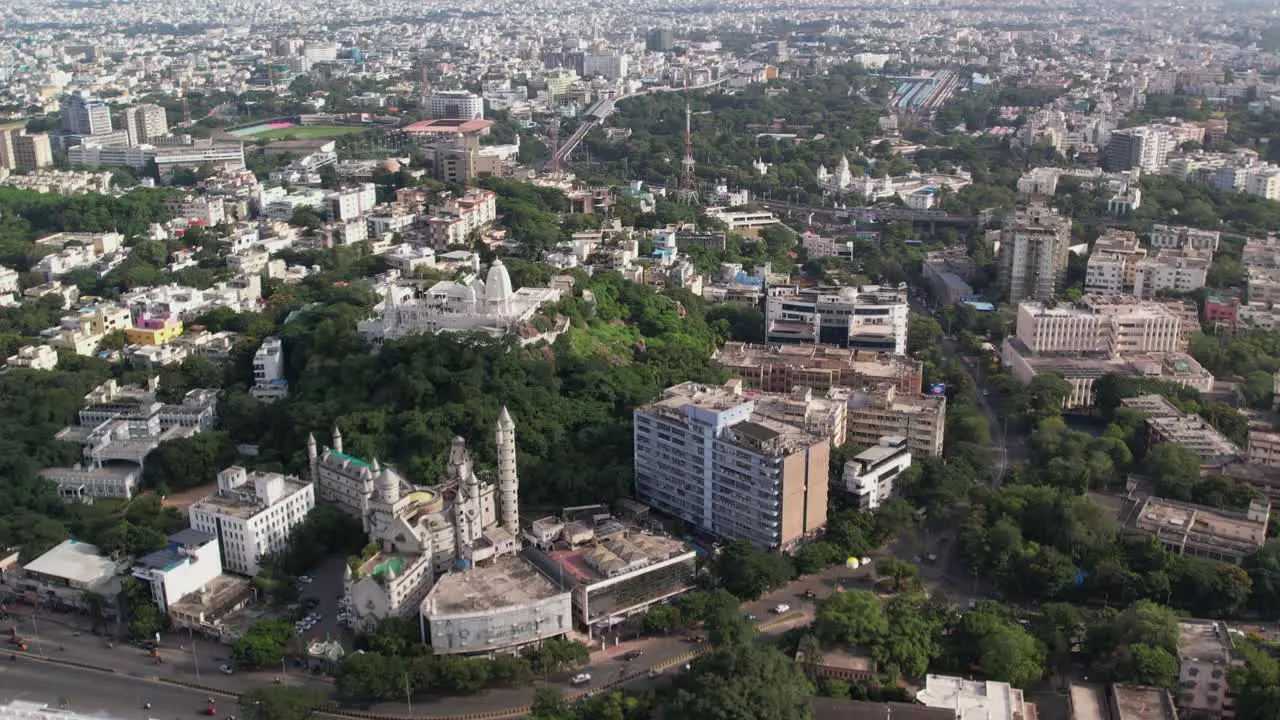 aerial footage of the Birla Mandir