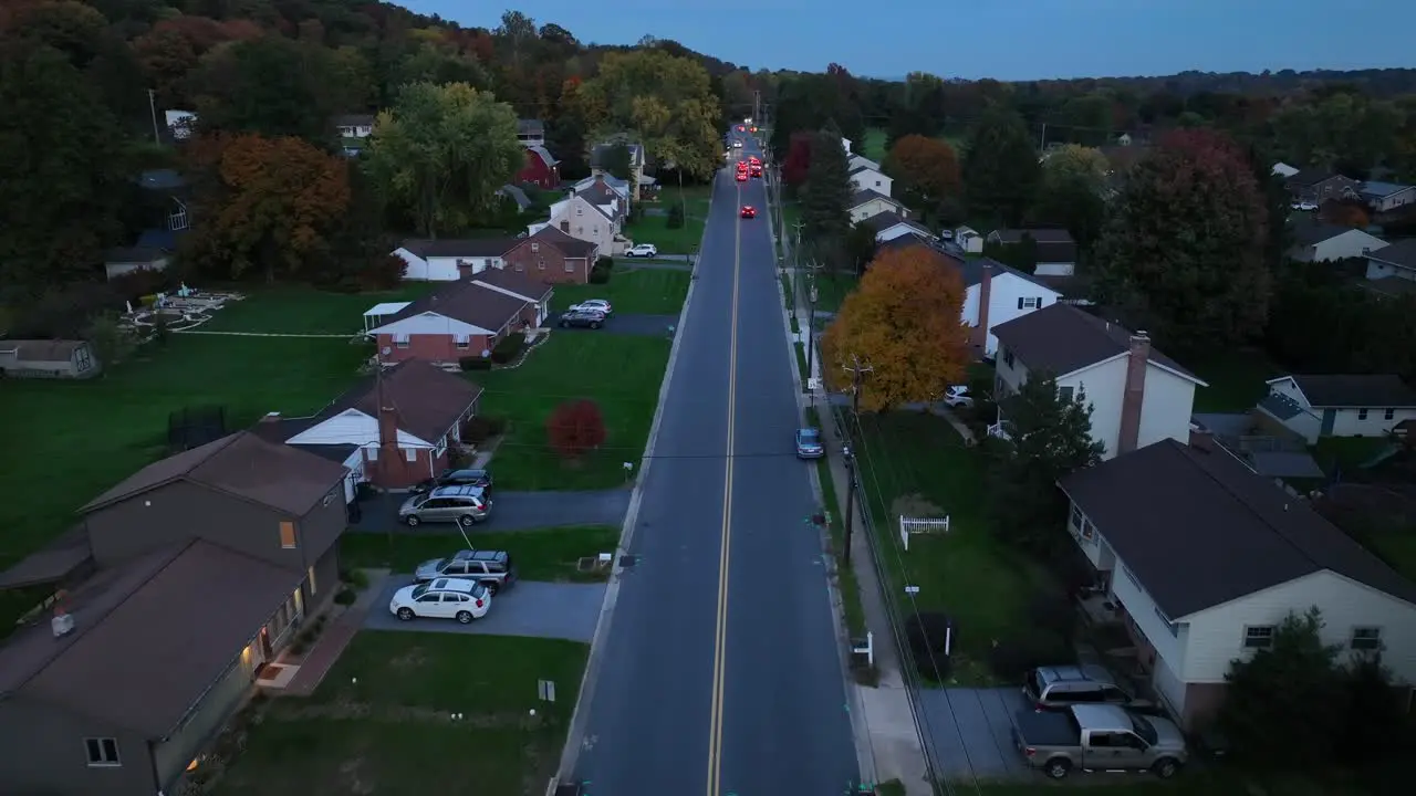 American neighborhood after dark