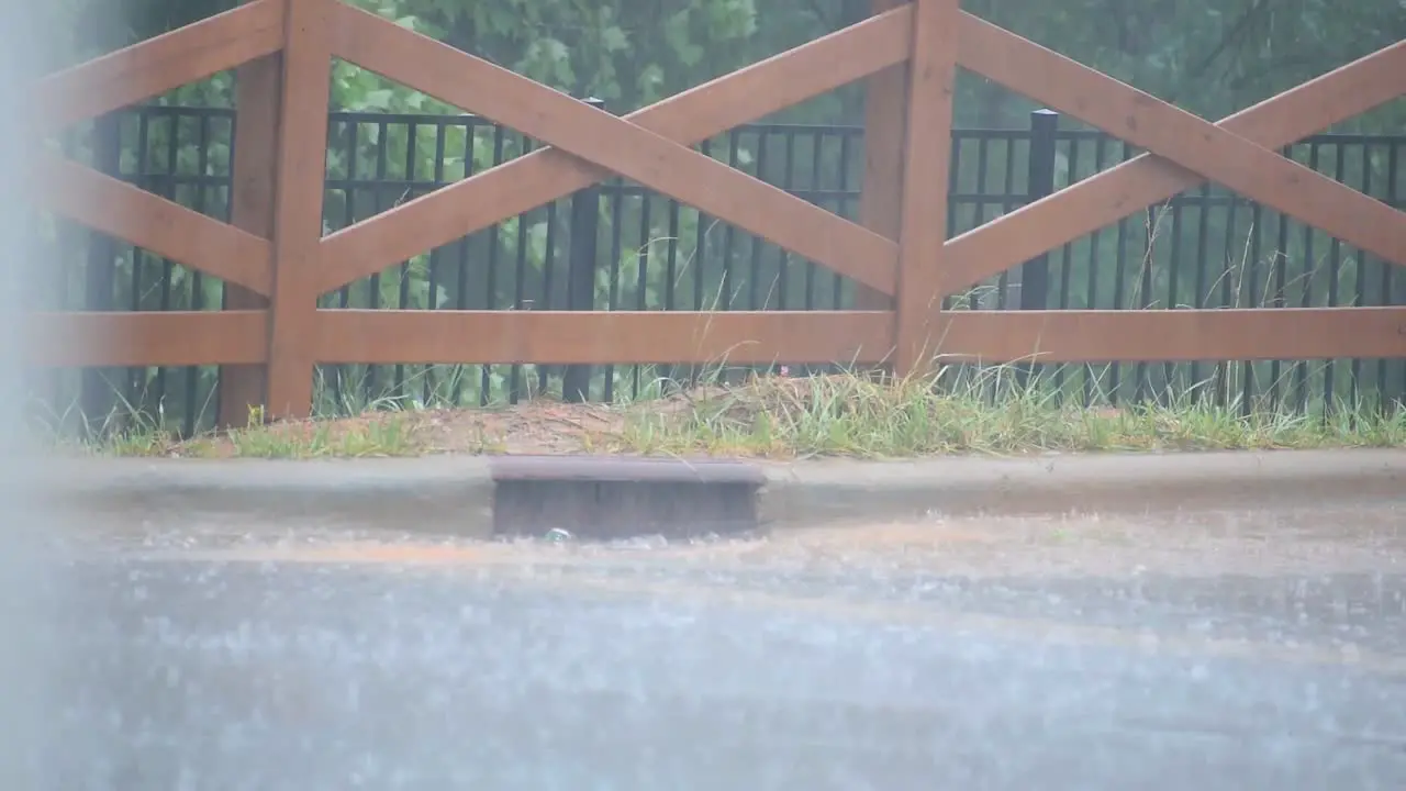 Lots of water running into storm drain