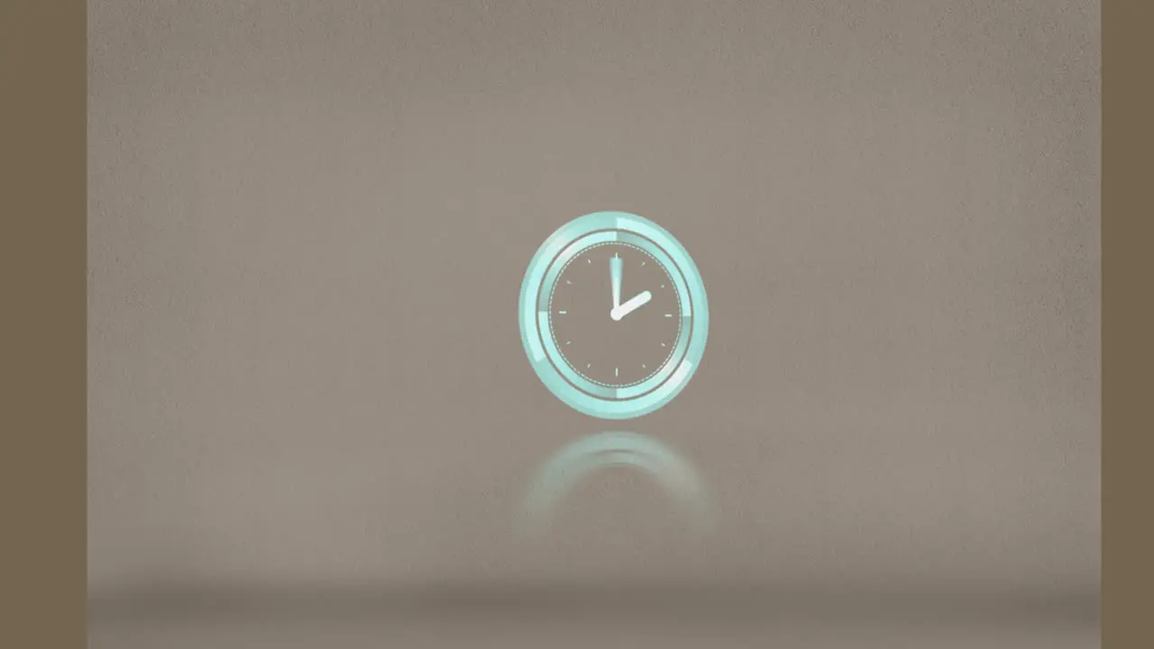 Animation of clock moving on brown background