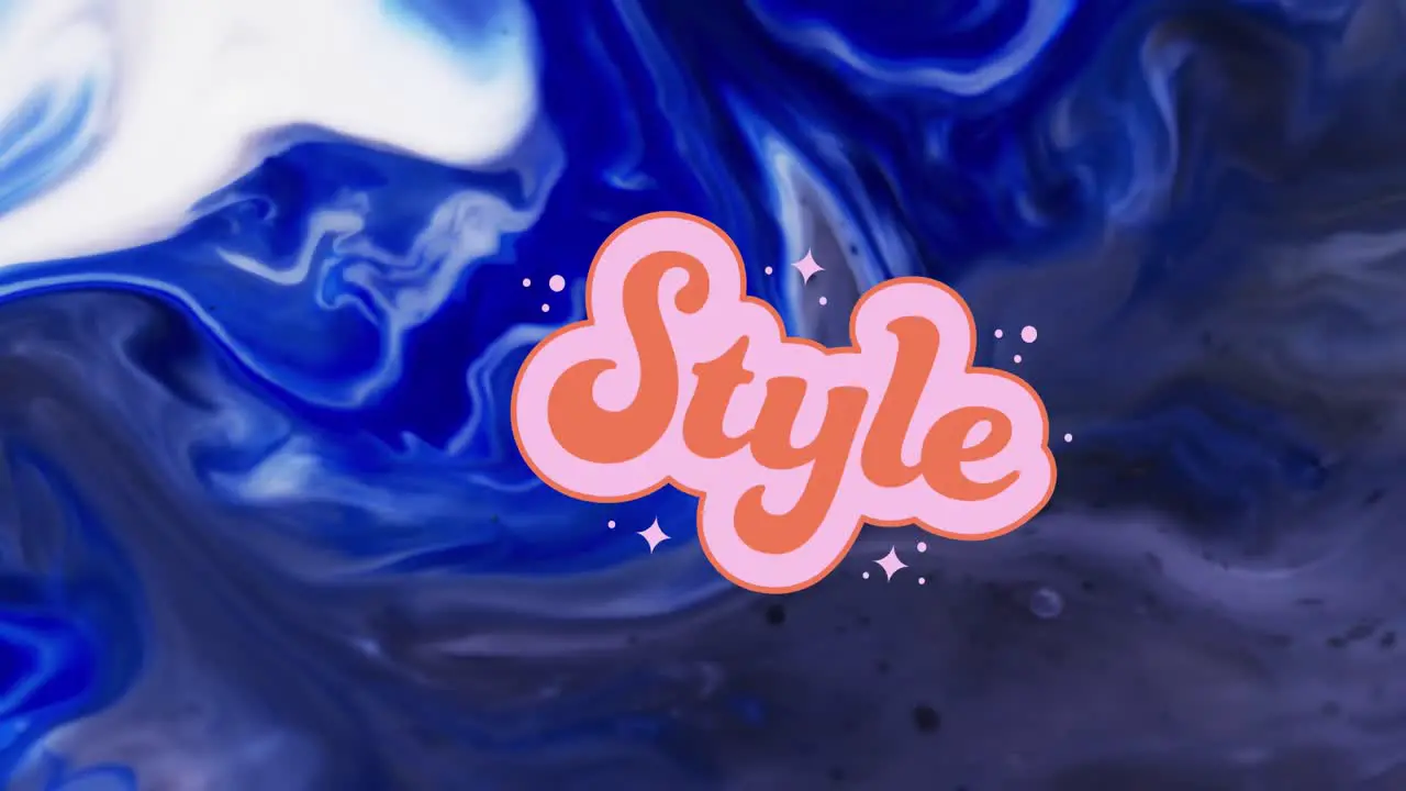 Animation of style text on liquid background