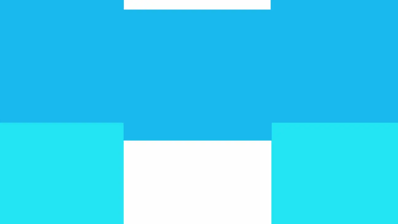 Animation of blue squares jumping over white background