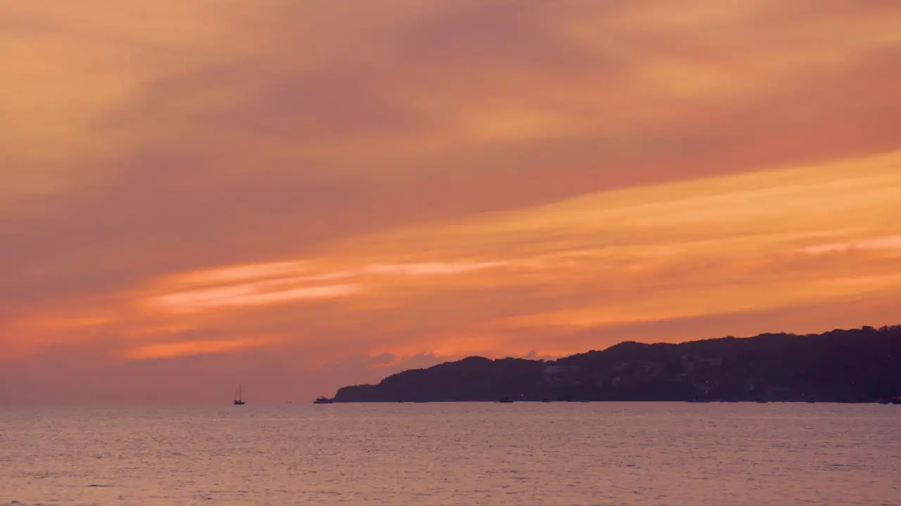 The sun goes down on the quiet and beautiful Mexican beach of Bucerías Nayarit