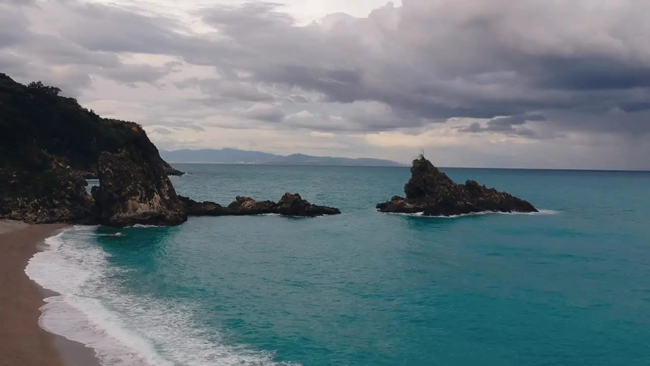 Beach on the Mediterranean Sea in Calabria Italy