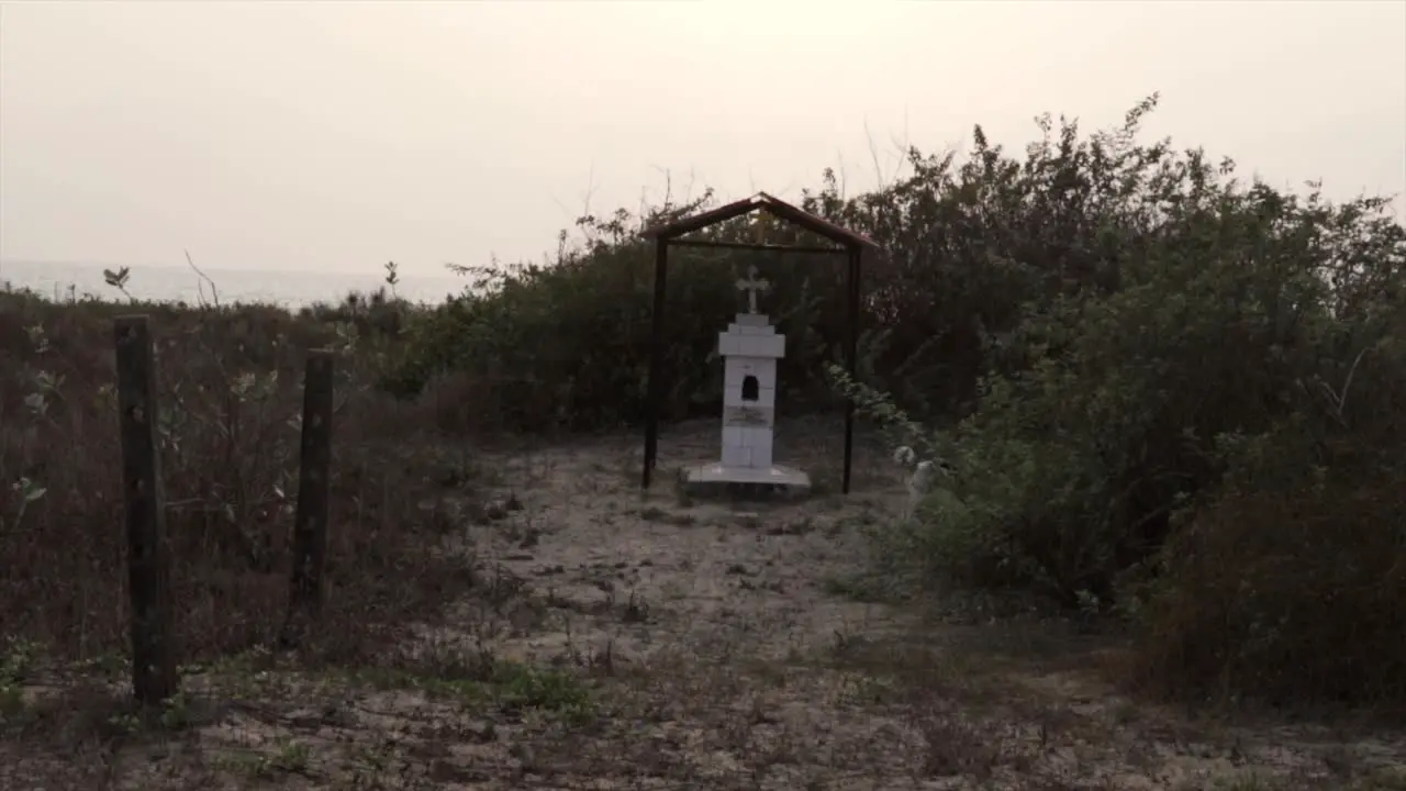 Creepy scene of Christian cross surrounded by haunting atmosphere