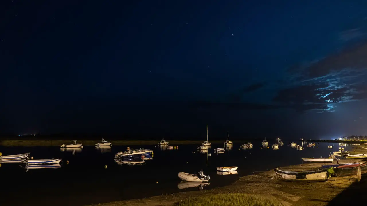 Night Stars Timelapse on low tidal