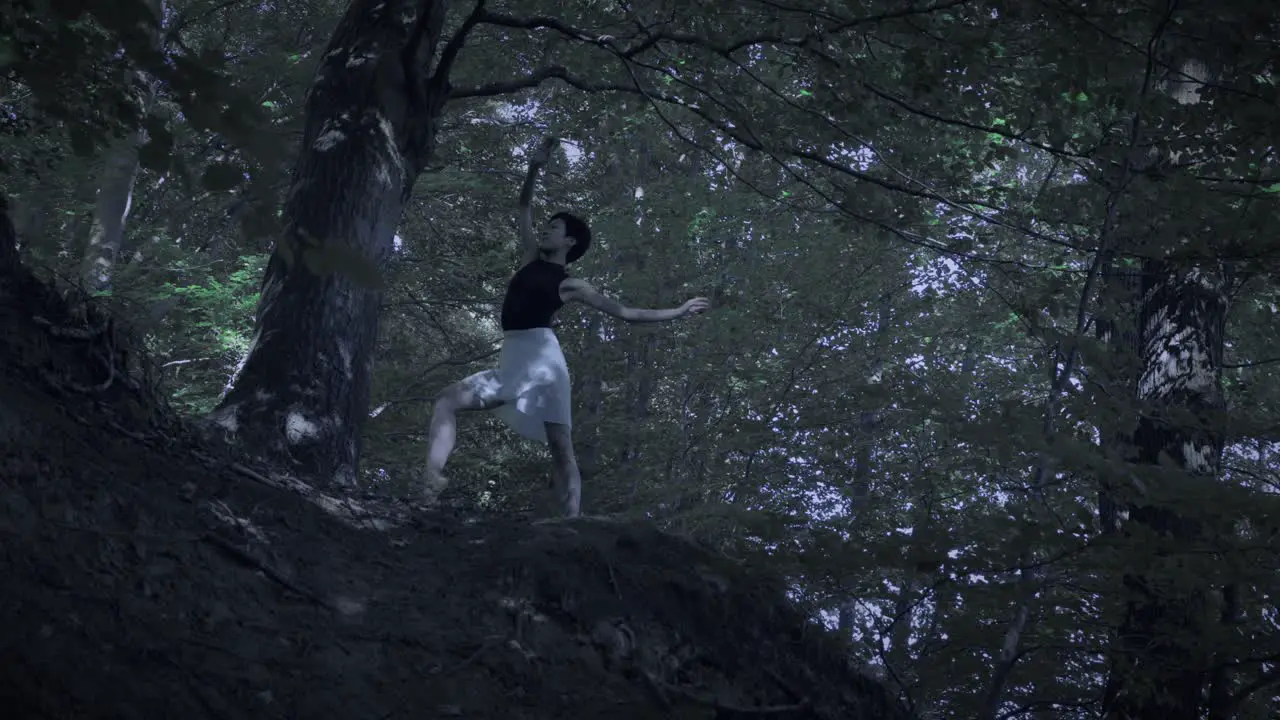 A mysterious woman dances and calls to the spirits in a ritual after the sun sets