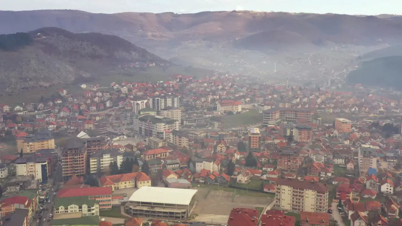 Aerial View of Tutin City South Serbia