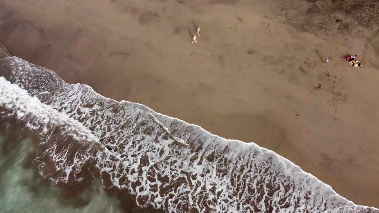 Aerial view of Gui Gui Beach las Palmas de Gran Canaria during Calima  4k drone footage-5