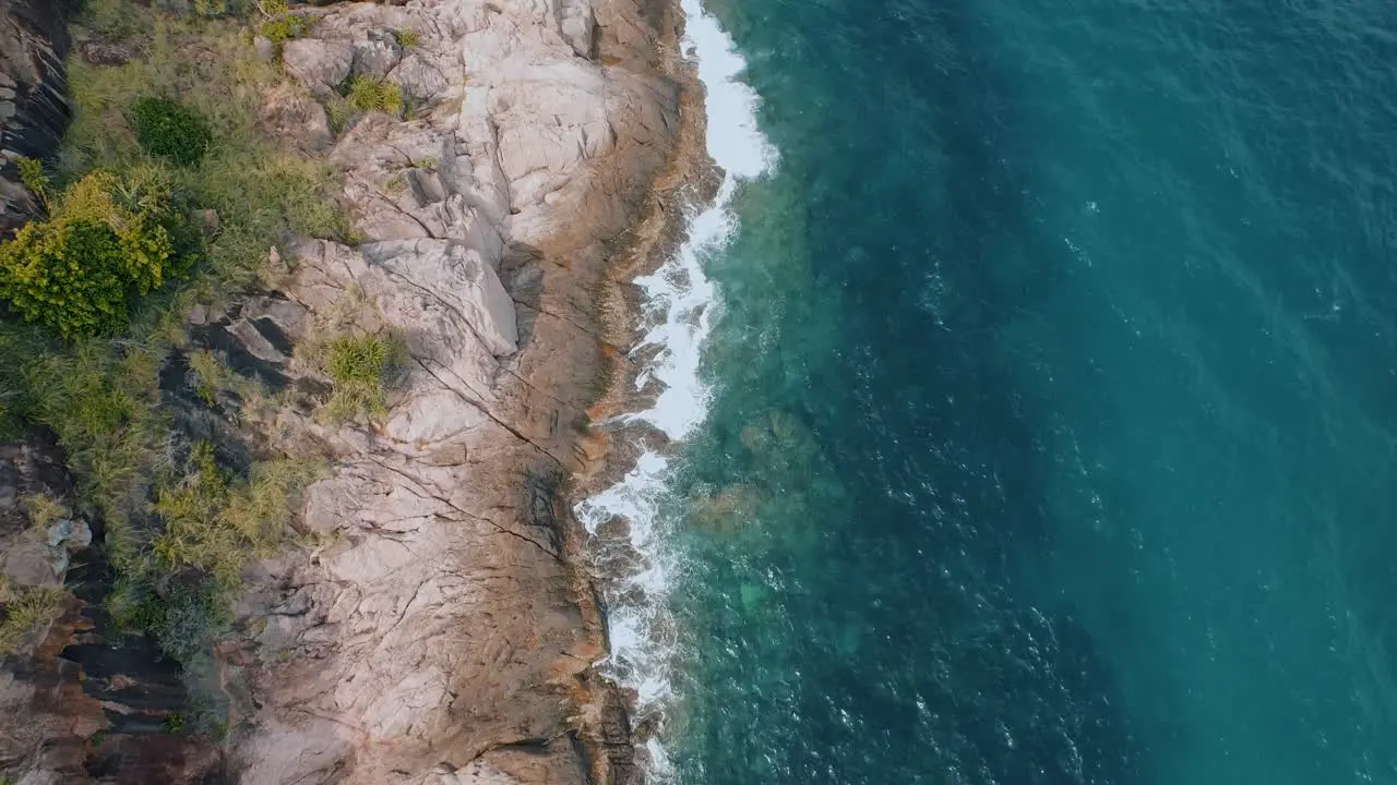 Aerial Shot Of Tropical Island with Crystal Clear Sea