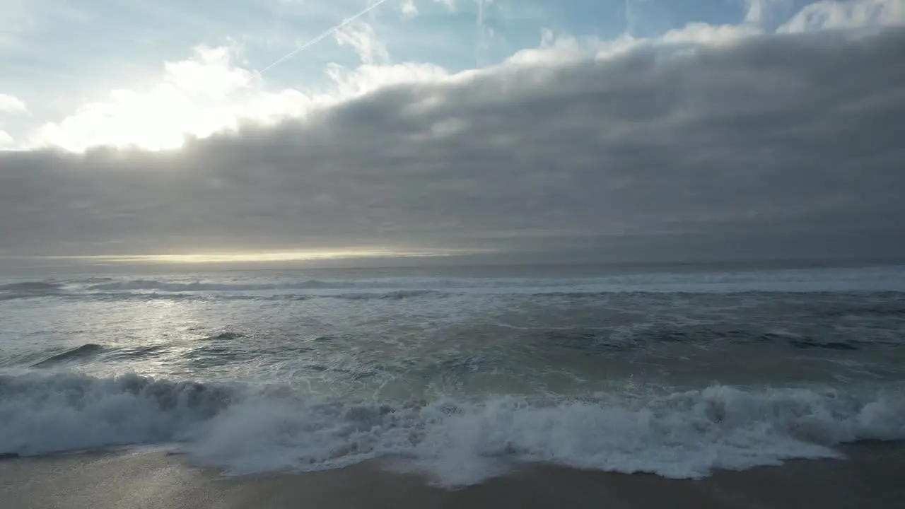 Strong Ocean Waves Crashing on the Beach